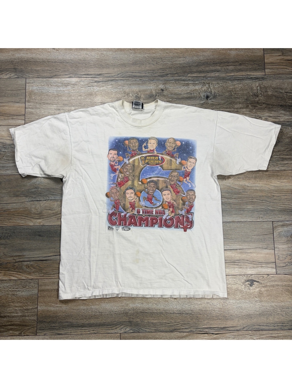 Chicago Bulls NBA Finals Champions white T-shirt